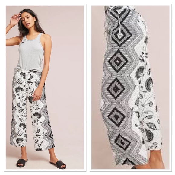 Anthropologie Pants - Anthropologie ett:twa Glencairn Cropped Wide Leg Pant Black White Small